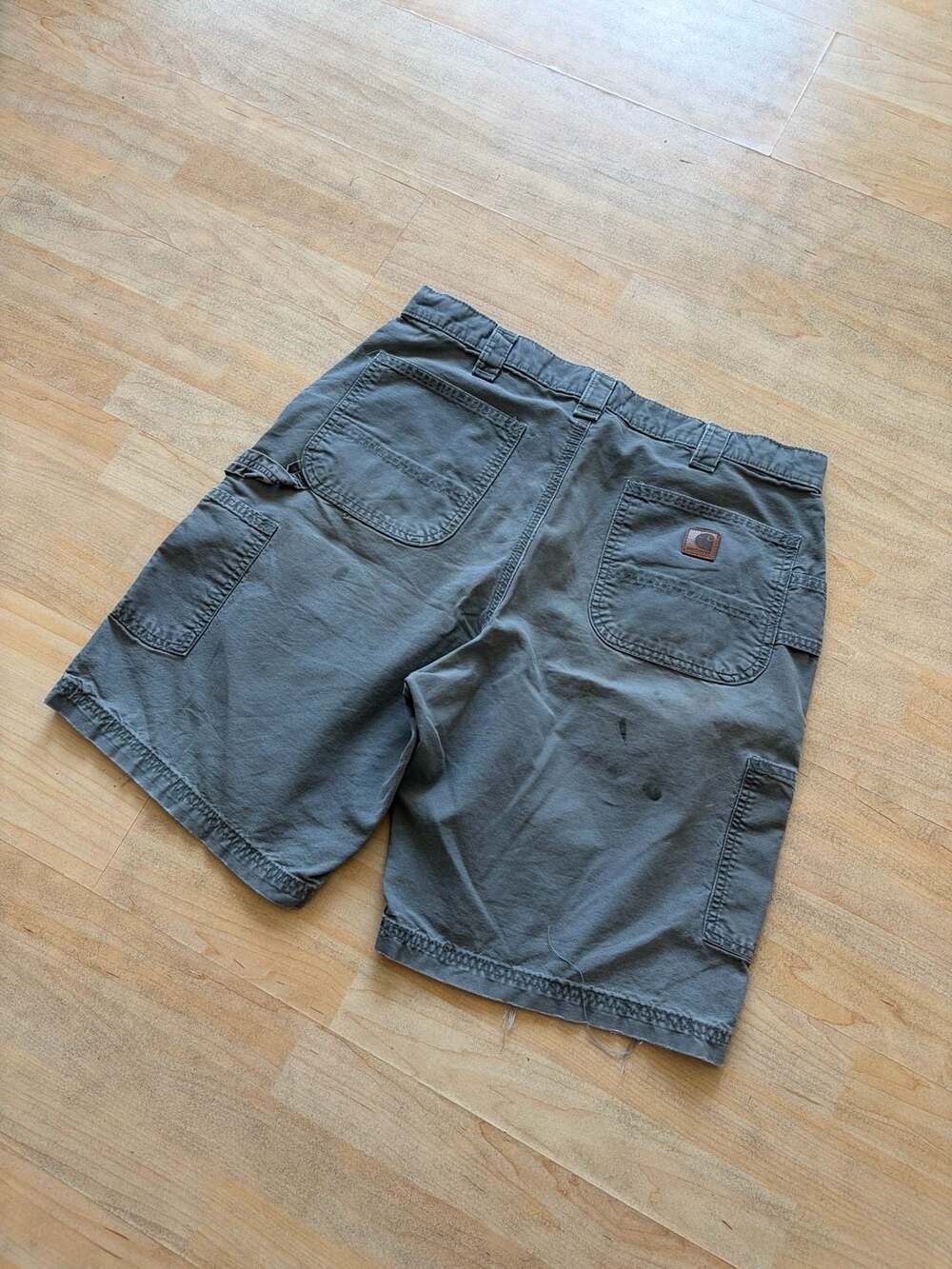 Carhartt B147 FAT Cargo Shorts Size 36 Gray Cotton Workwear